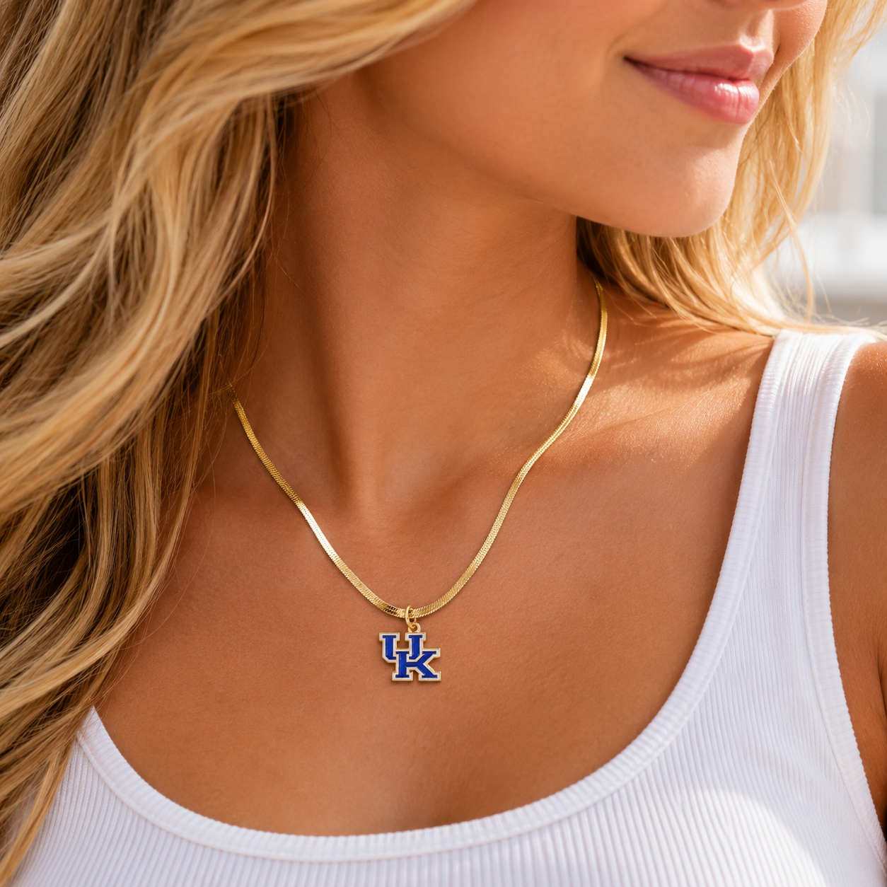 Kentucky Wildcats Gold Snake Chain Necklace