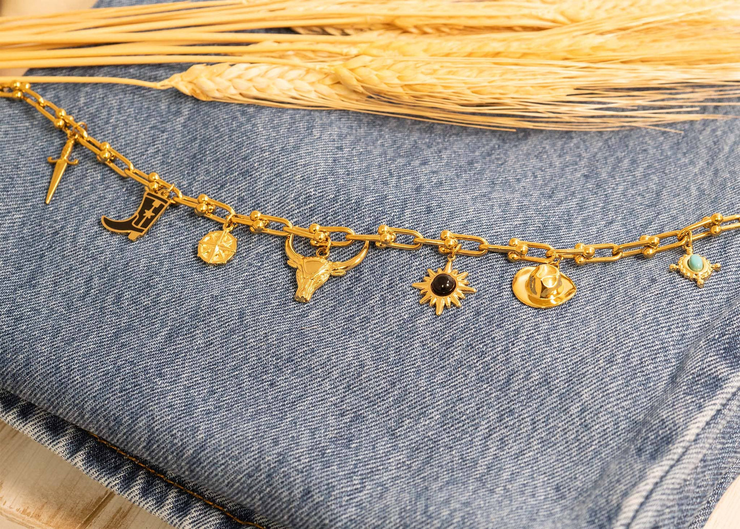 Gold Cowboy Hat Charm