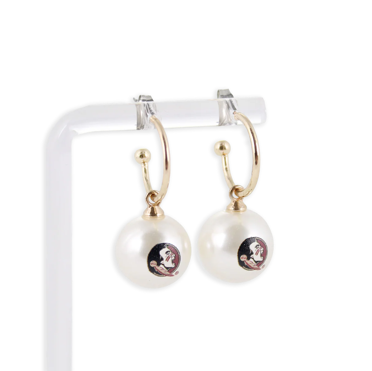 Florida State Pearl Logo Hoop Earrings
