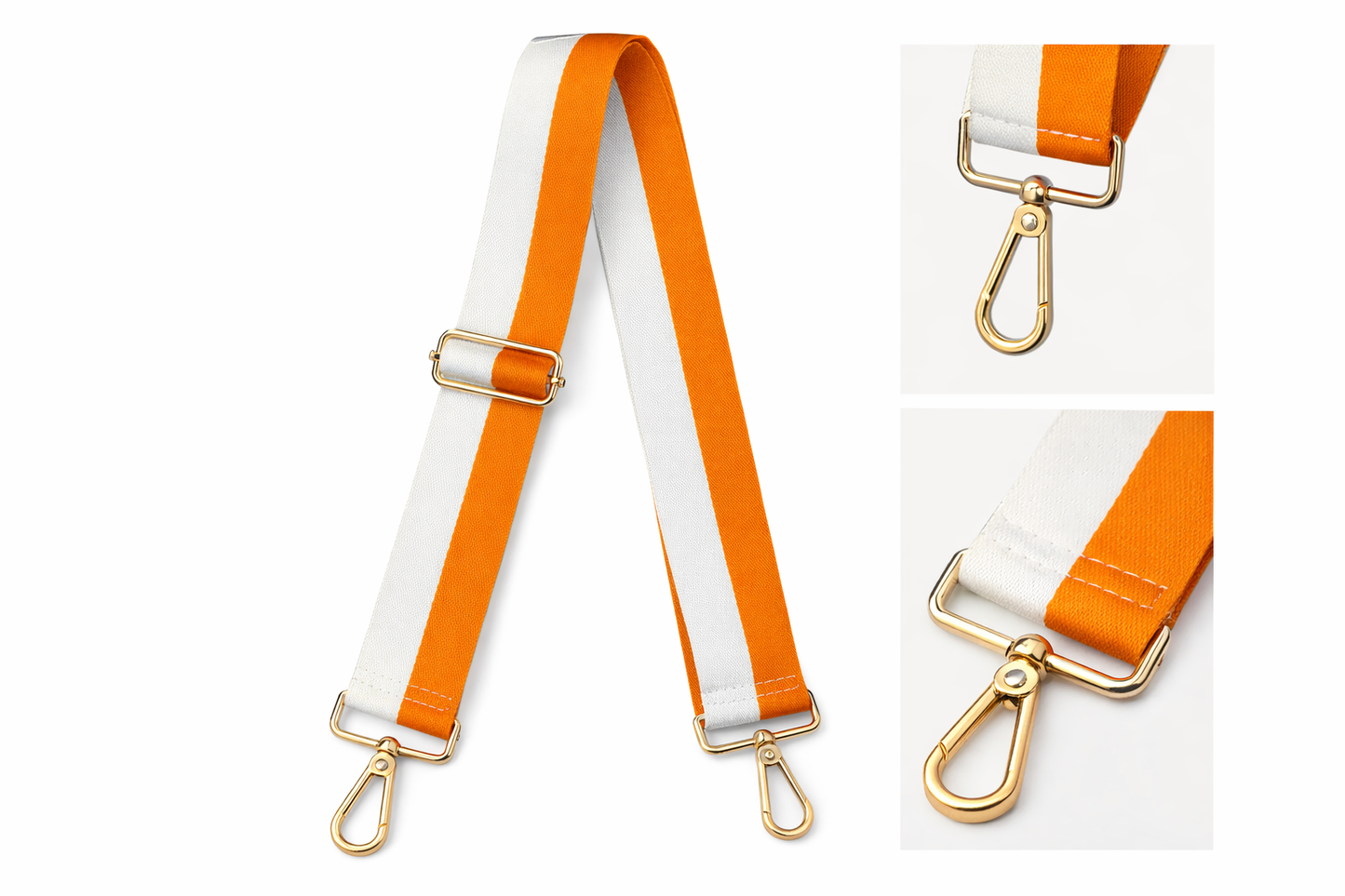 The Game Day Strap – Orange & White Adjustable Purse Strap