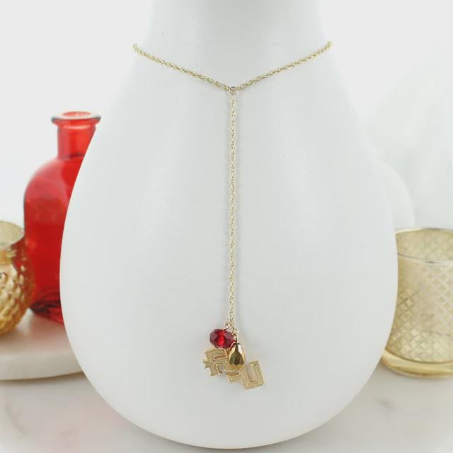 FSU Garnet & Gold Y-Necklace – Florida State Seminoles Crystal Jewelry