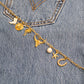 Gold Pearl Horseshoe Charm