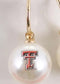 Texas Tech Pearl Hoop Earrings | Red Raiders Game Day Jewelry