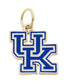 Official Kentucky Wildcats Enamel Logo Charm in blue enamel with an 18K triple gold plated finish for custom game day bracelets and necklaces.