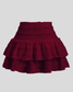 Garnet Tiered Ruffle Mini Skirt for Game Day
