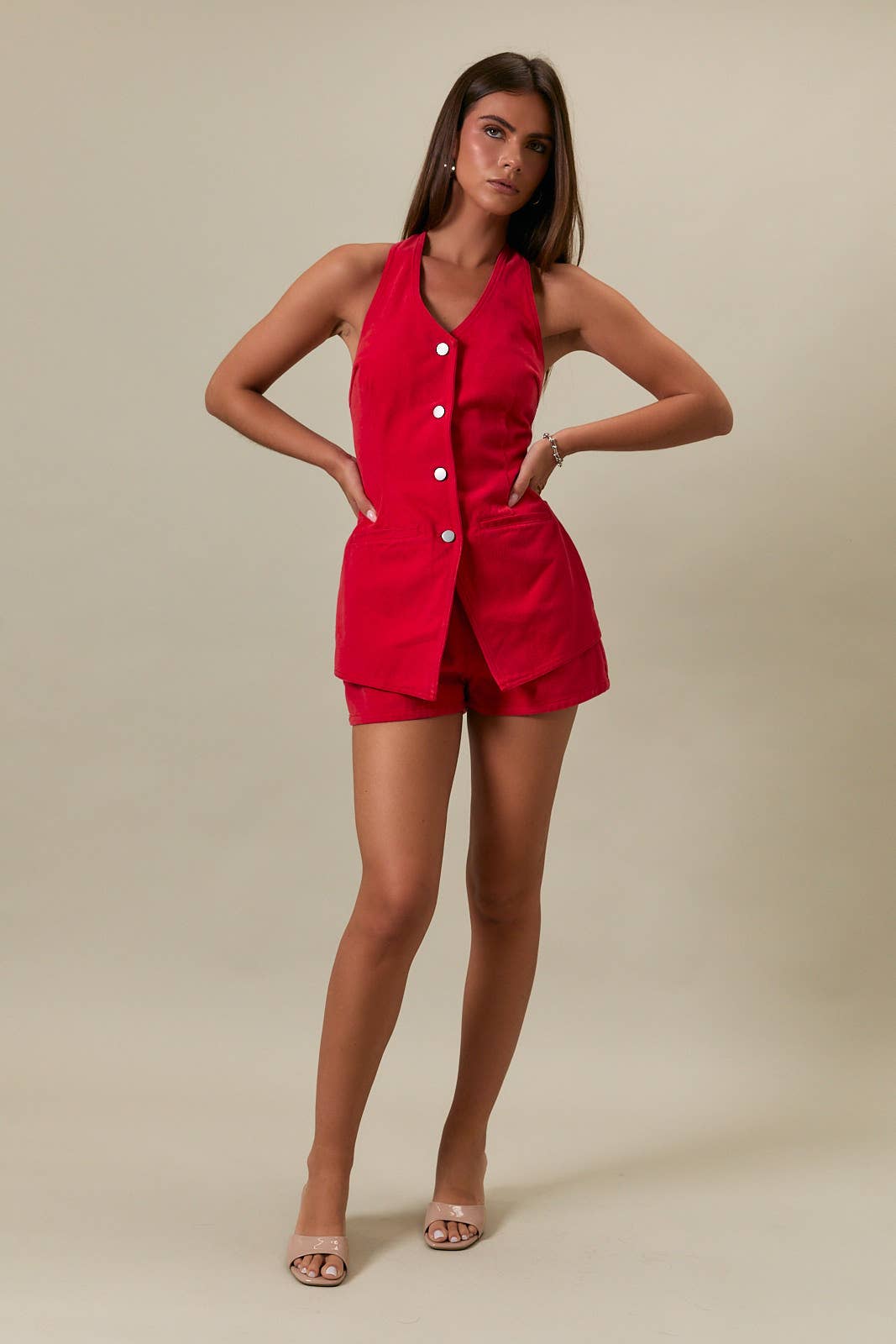 Scarlet Red Game Day Romper