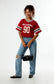 Oklahoma Sooners Cropped Football Jersey – Red Game Day Top | Varsity Style