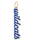 Official Kentucky Wildcats Enamel Script Charm in blue enamel with an 18K Triple Gold Plated finish for custom game day bracelets and necklaces.