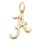 Alabama Crimson Tide script A charm in 18K triple gold plated finish for bracelets and necklaces