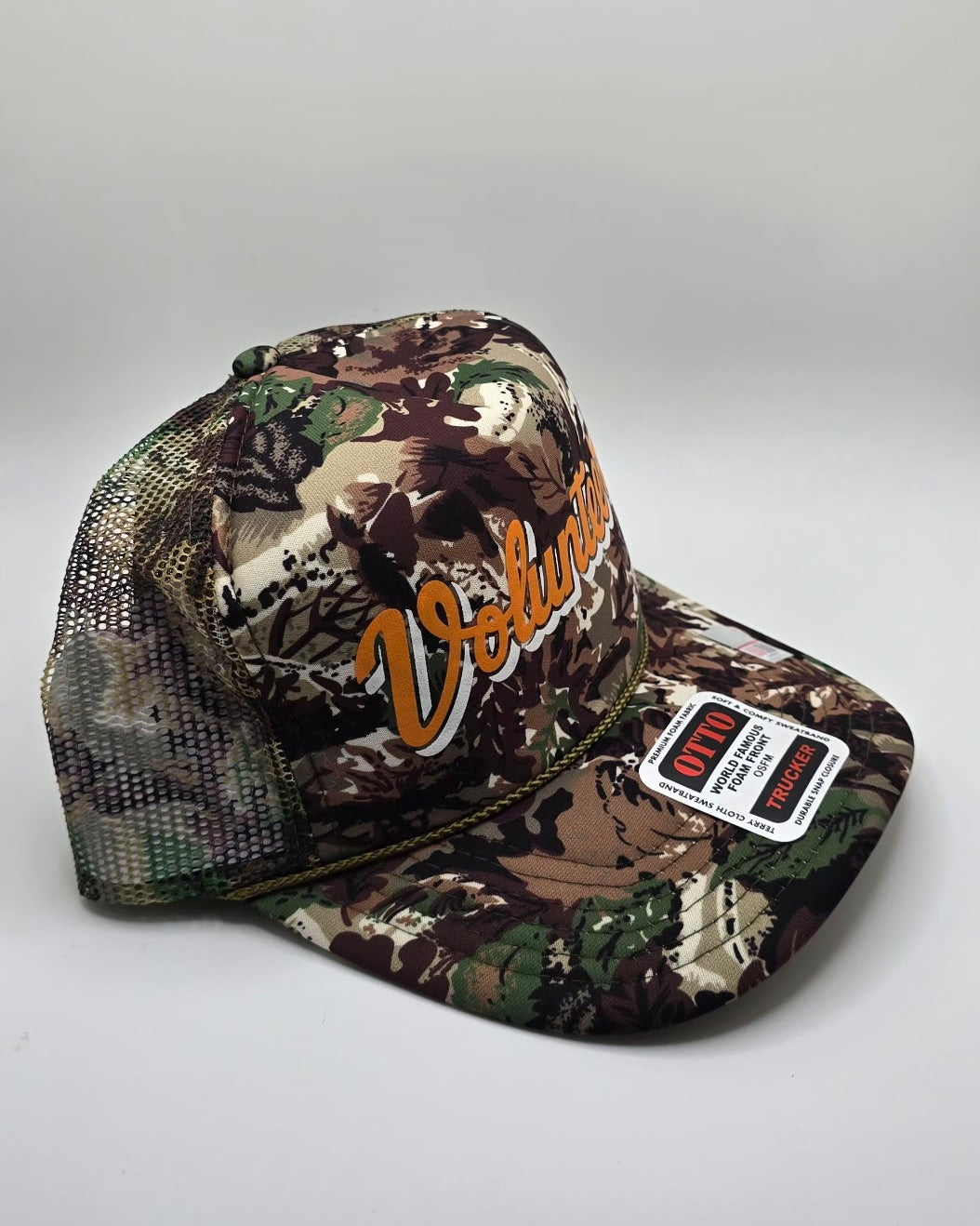 Camo Tennessee Vols Hat | Volunteers Script Game Day Trucker Cap