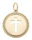 Gold cross coin charm for custom charm bracelets and necklaces