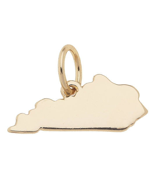 Gold Kentucky State Charm for custom charm bracelets and necklaces