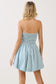 Blue Stripe Strapless Game Day Dress
