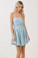 Blue Stripe Strapless Game Day Dress