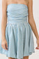 Blue Stripe Strapless Game Day Dress
