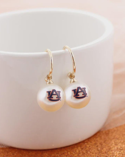 Auburn Tigers Pearl Stud Earrings – AU Logo Game Day Earrings