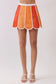 Orange Colorblock Scallop Hem Game Day Mini Skirt