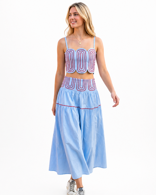 Hotty Toddy Lace Trim Two-Piece Set – Ole Miss Game Day Outfit