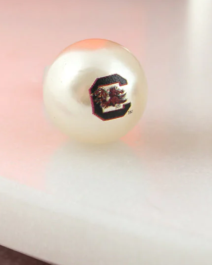 South Carolina Gamecocks Pearl Stud Earrings – Officially Licensed USC Logo Game Day Jewelry