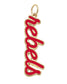 Official Ole Miss Rebels Script Charm in red enamel with an 18K Triple Gold Plated finish for custom game day bracelets and necklaces.