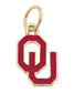 Official Oklahoma Sooners Logo Charm in crimson enamel with an 18K triple gold plated finish for custom game day bracelets and necklaces.