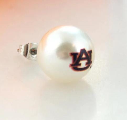 Auburn Tigers AU Logo Pearl Stud Earrings – Officially Licensed