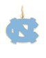 Official North Carolina Tar Heels Enamel Logo Charm in Carolina blue enamel with an 18K Triple Gold Plated finish for custom game day bracelets and necklaces.