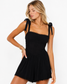 Midnight Black Tie Strap Romper