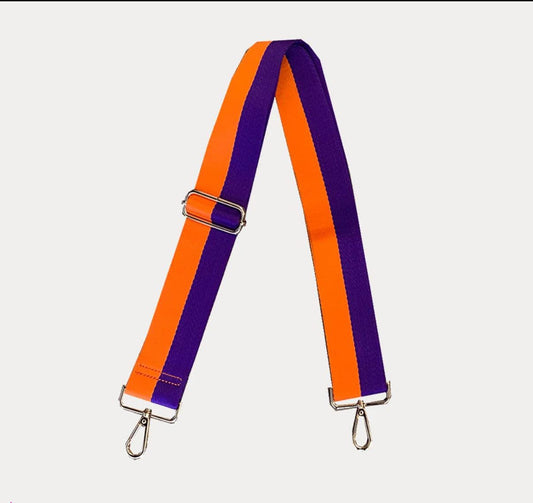 Orange & Purple Adjustable Purse Strap – 2” Wide Game Day Bag Strap