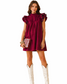 Maroon ruffle sleeve mini dress for Florida State and college game day outfits