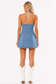 Lace Trim Denim Halter Mini Dress
