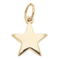 Gold puffy star charm for custom charm bracelets and necklaces featuring a polished celestial design