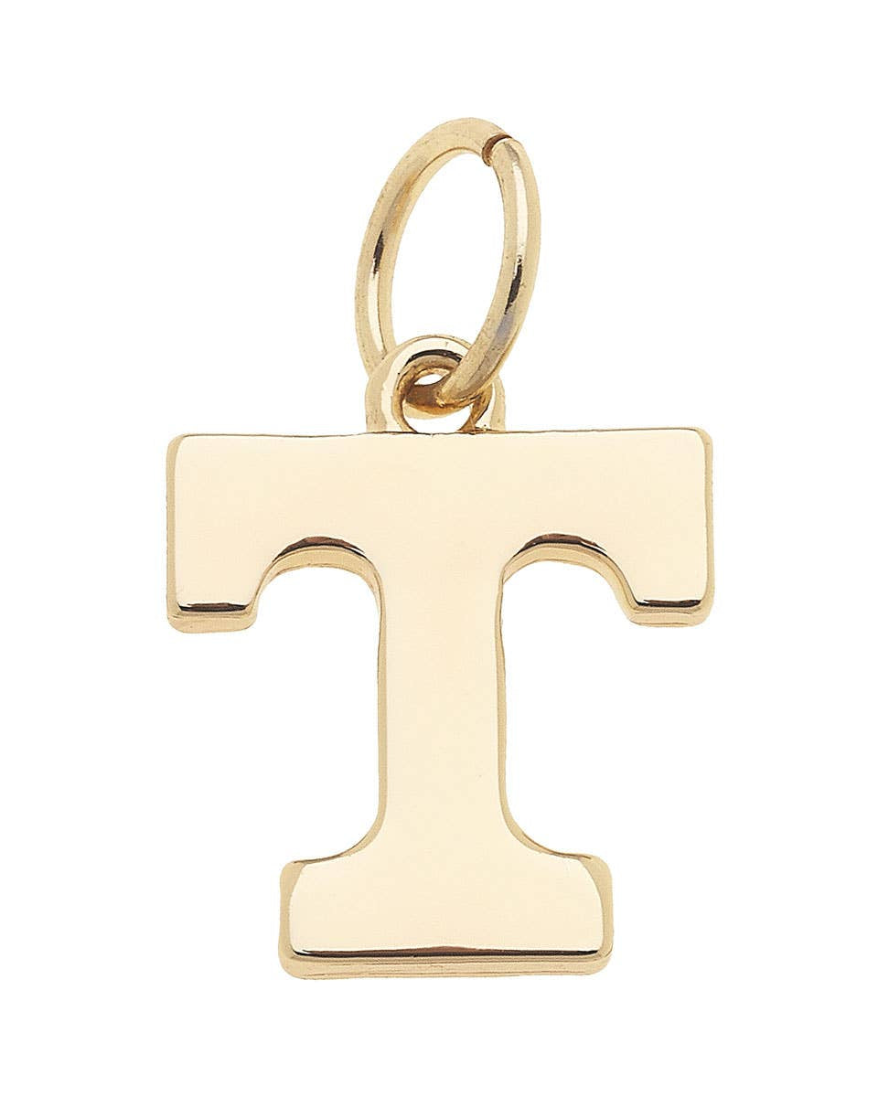 Official Tennessee Volunteers gold logo charm for custom game day bracelet or necklace by Rally & Repeat