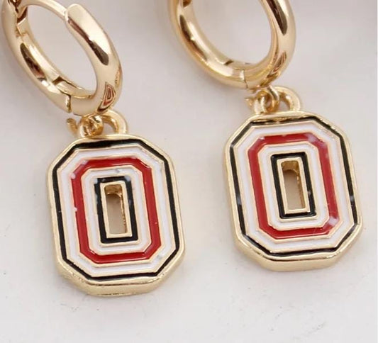 Ohio State Block O Huggie Hoop Earrings – Buckeye Game Day Jewelry