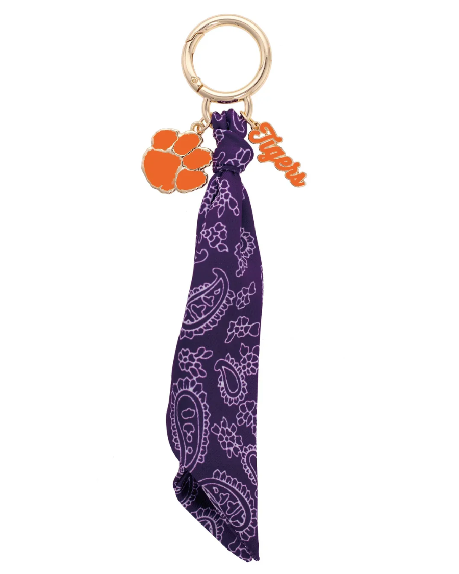 Clemson Tigers Bandana Keychain Charm