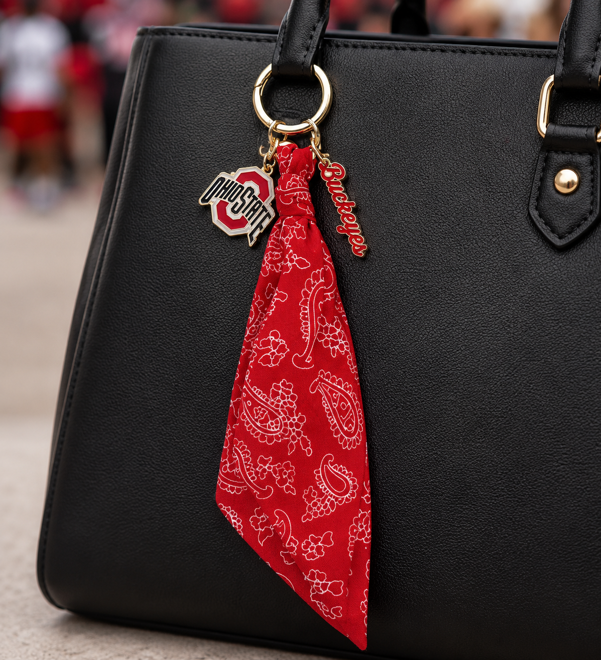 Ohio State Buckeyes Bandana Bag Charm Keychain