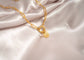 Paperclip Link Rhinestone Charm Holder Necklace