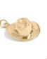 Gold cowboy hat charm for custom charm bracelets and necklaces with a western-inspired design