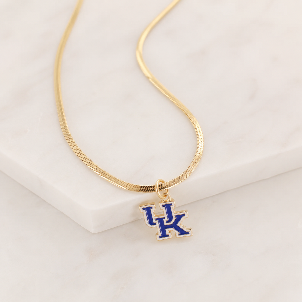 Kentucky Wildcats Gold Snake Chain Necklace