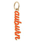 Official Auburn Tigers Enamel Script Charm in orange enamel with an 18K Triple Gold Plated finish for custom game day bracelets and necklaces.