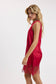 The Victory Fringe Mini Dress – Red Satin Game Day Dress