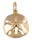 Gold sand dollar charm for custom charm bracelets and necklaces featuring a classic coastal beach design