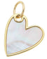 Mother of pearl heart charm with gold finish for custom charm bracelets and necklaces