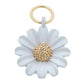 White enamel daisy flower charm with gold center for custom charm bracelets and necklaces