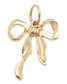 Gold ribbon bow charm for custom charm bracelets and necklaces featuring an elegant bow design