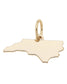 Gold North Carolina state charm for custom charm bracelets and necklaces