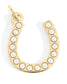 Gold horseshoe charm with pearl accents for custom charm bracelets and necklaces featuring a western-inspired design