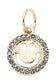 Gold pavé smiley face charm with clear stones for custom charm bracelets and necklaces