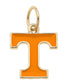 Official Tennessee Volunteers Enamel Logo Charm in orange enamel with an 18K Triple Gold Plated finish for custom game day bracelets and necklaces.