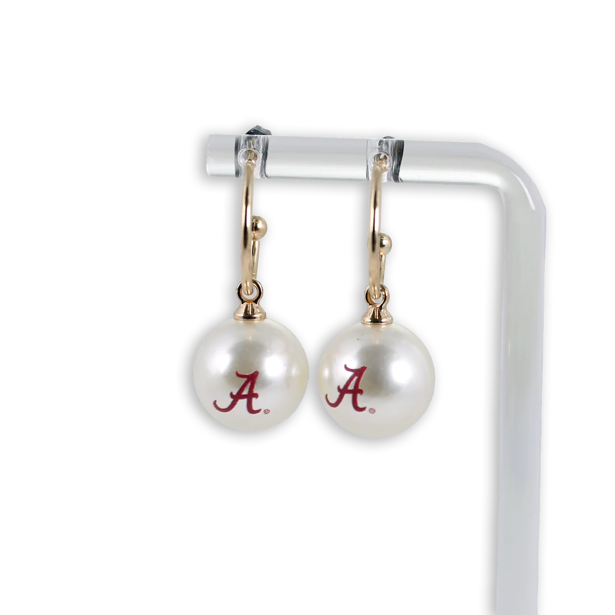 Alabama Pearl Drop Hoop Earrings